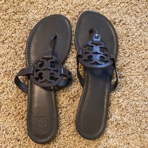 Tory Burch Miller Sandals, dark grey size 11